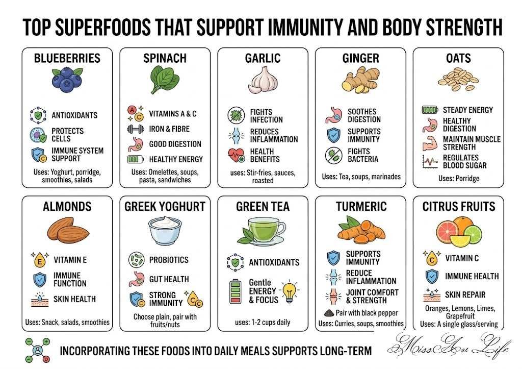 Top Superfoods That Support Immunity And Body Strength