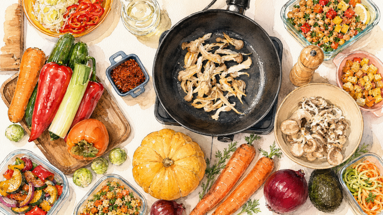 Batch Cook meal prep with fresh and varied dishes